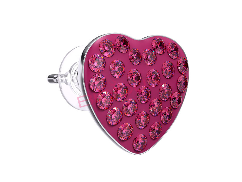 BIOJOUX BJT2100 - Trendy Orecchini Cuore Rosa 10mm 0011921