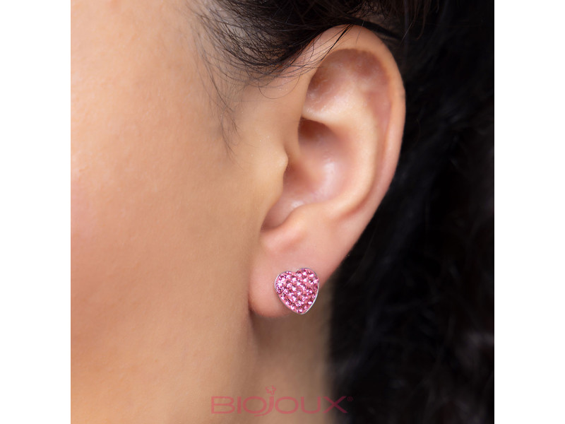 BIOJOUX BJT2100 - Trendy Orecchini Cuore Rosa 10mm 0011921