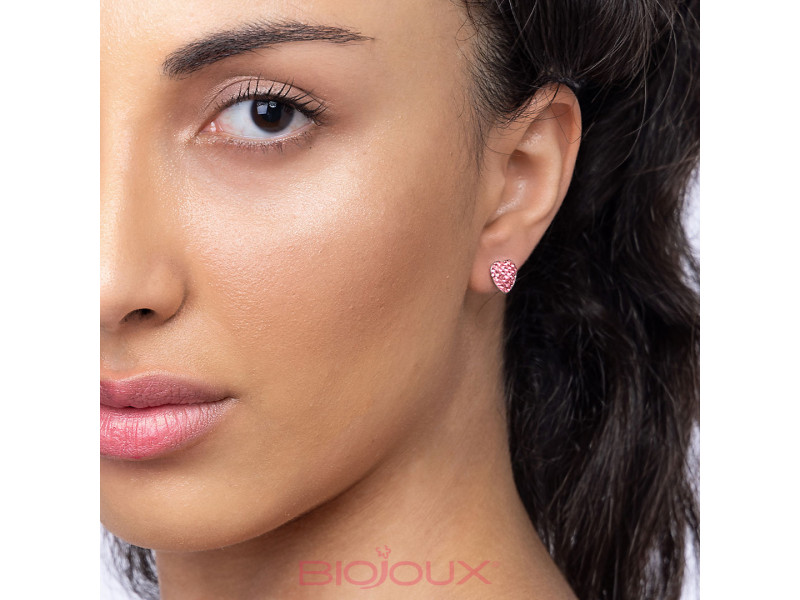 BIOJOUX BJT2100 - Trendy Orecchini Cuore Rosa 10mm 0011921