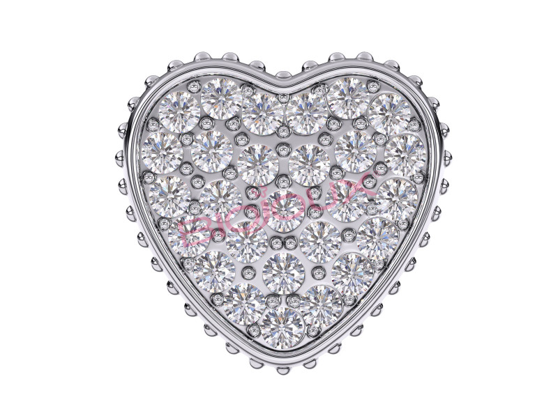 BIOJOUX BJT256 Heart Pave Crystals 10mm  - 316L Surgical Steel 0036603