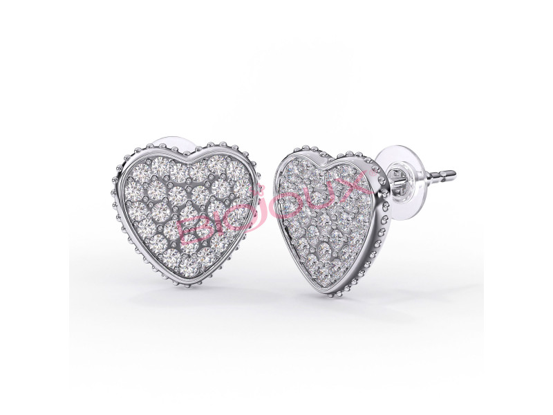 BIOJOUX BJT256 Heart Pave Crystals 10mm  - 316L Surgical Steel 0036603