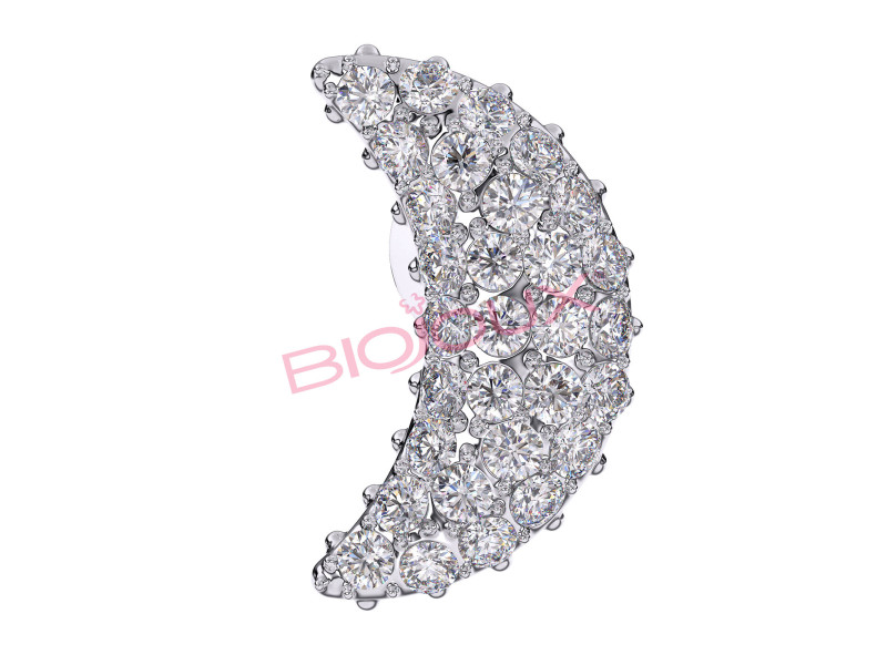 BIOJOUX BJT259 Crescent Moon Crystals 12mm - 316L Surgical Steel 0036604