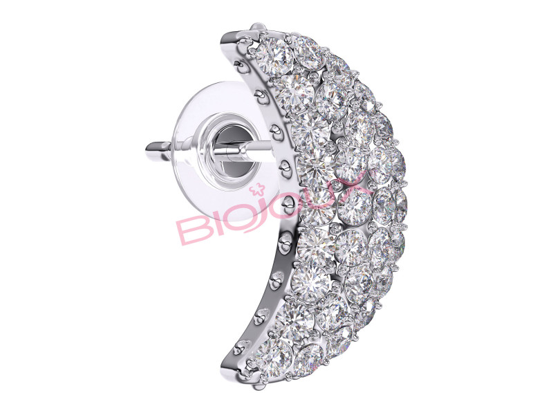 BIOJOUX BJT259 Crescent Moon Crystals 12mm - 316L Surgical Steel 0036604