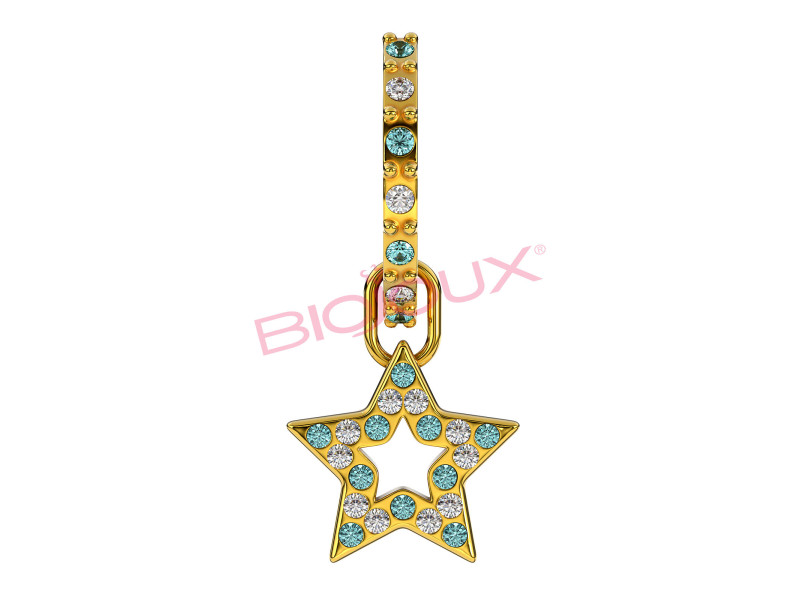 BIOJOUX BJT282 Ginevra Golden 12mm Star 10mm (Ιατρικό Ατσάλι) 0034166