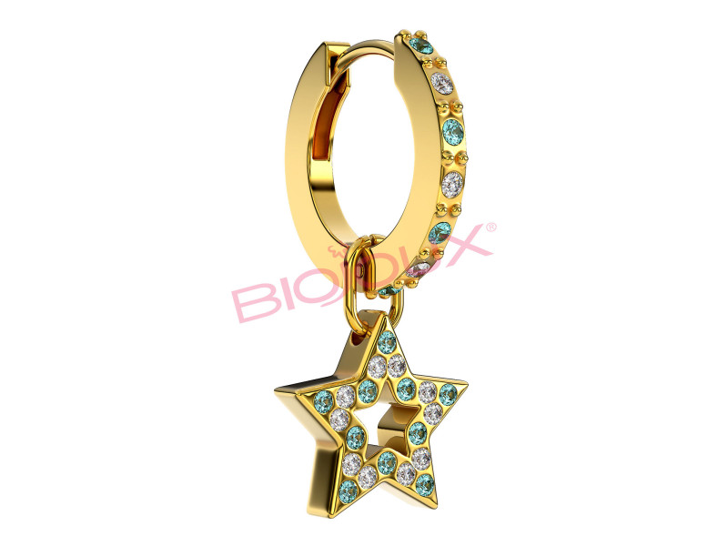 BIOJOUX BJT282 Ginevra Golden 12mm Star 10mm (Ιατρικό Ατσάλι) 0034166