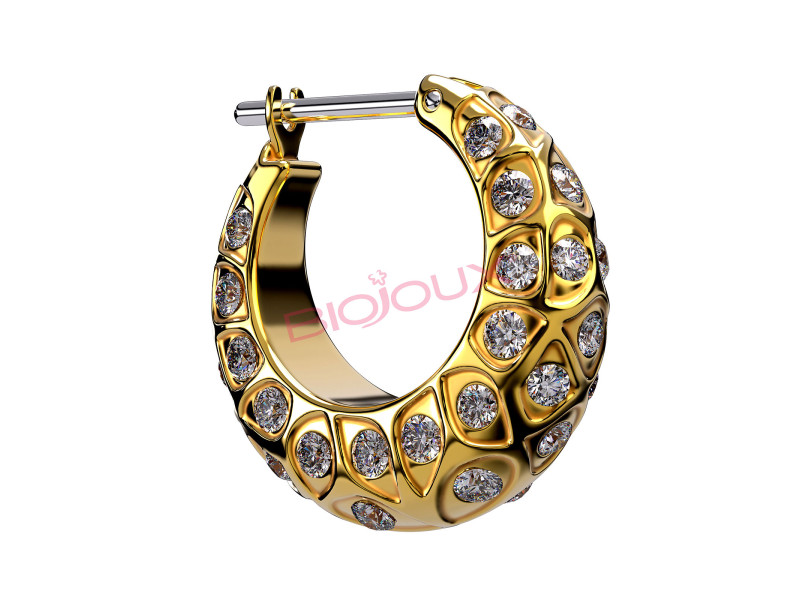 BIOJOUX BJT290 Peony Golden 16mm (Ιατρικό Ατσάλι) 0034169