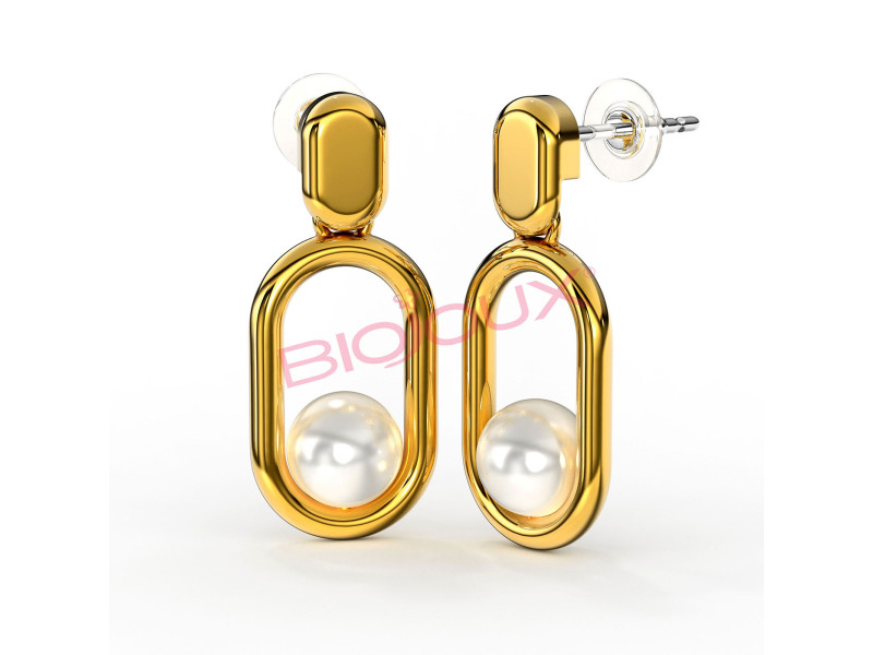 BIOJOUX BJT302 Agnes Golden Pearl 24mm Medical steel 316L GP 0035847