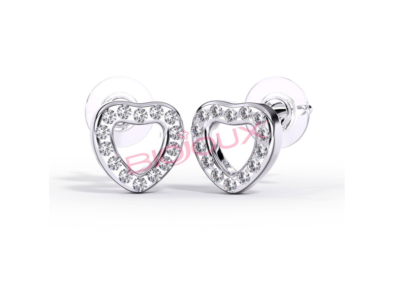 BIOJOUX BJT939 - Trendy White Crystal Open Heart 7mm 0011935